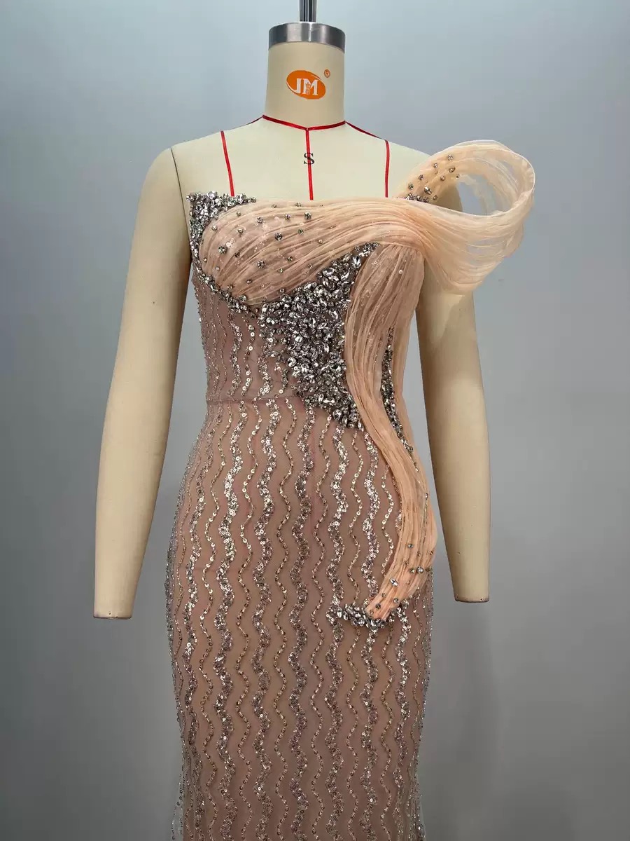 Rhinestone-embellished hip-hugging slimming evening Dress - Image 2