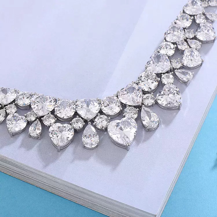 Zircon Bridal necklace and earrings - Image 3