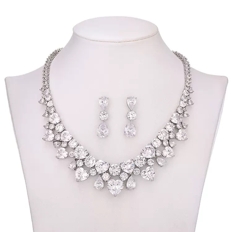 Zircon Bridal necklace and earrings