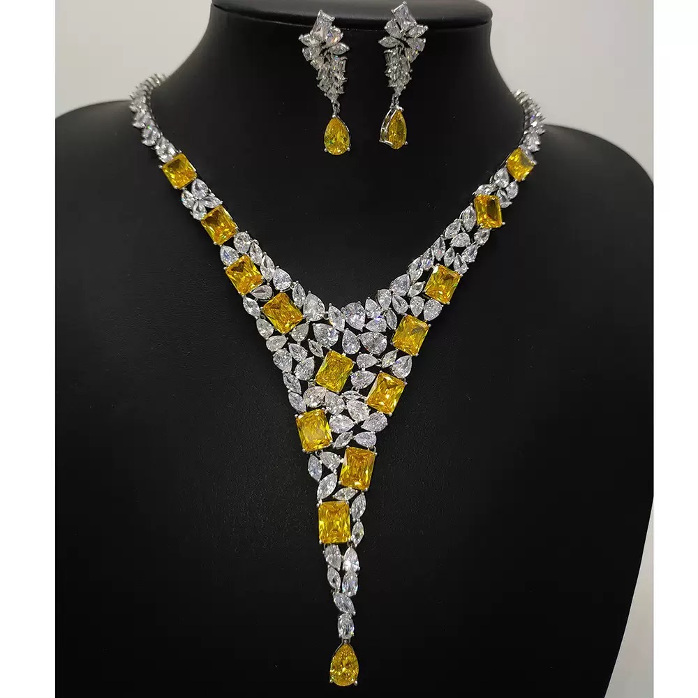 Zircon Necklace,earring set - Image 3
