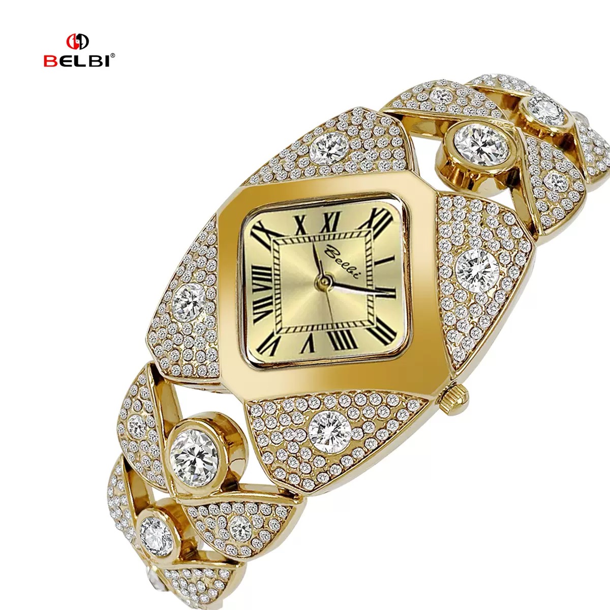 Diamond-encrusted ladies watch