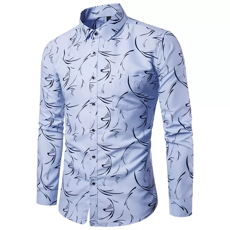 Man Casual flower cotton shirt
