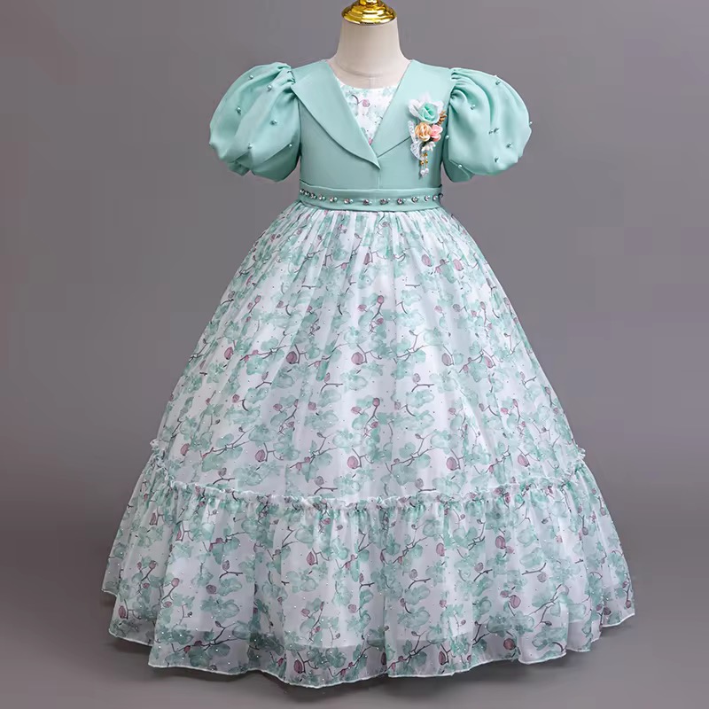 Flower Printed Princess Dress - Image 3