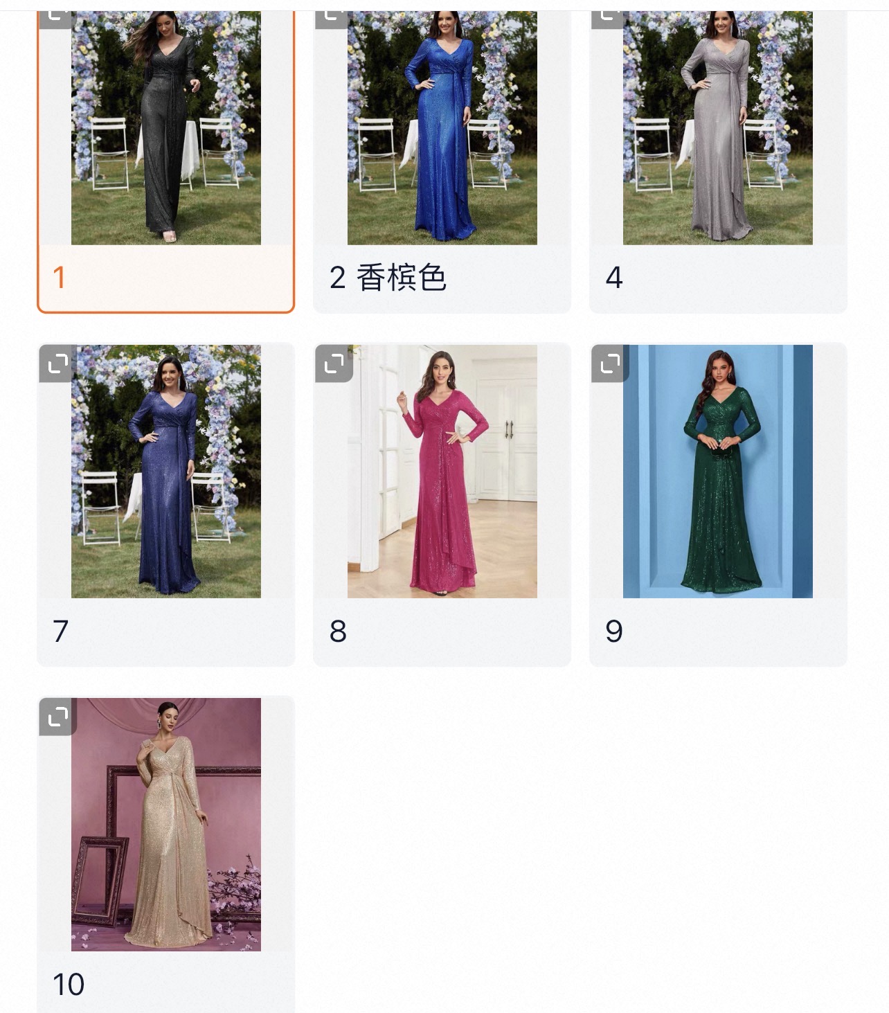 Sequin V -Neck Evening Dresses - Image 3