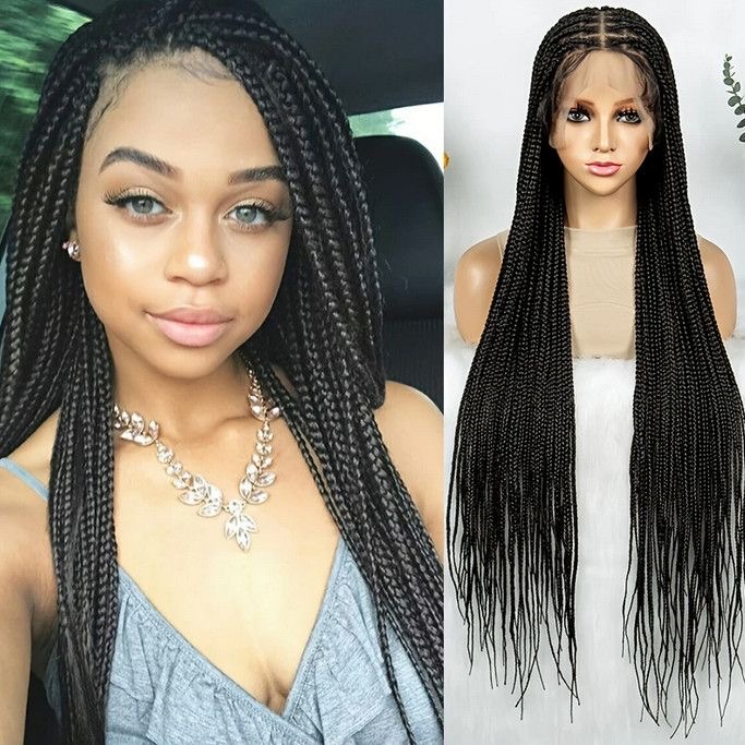 Elegant knotless Box Braid wig (straight hair )