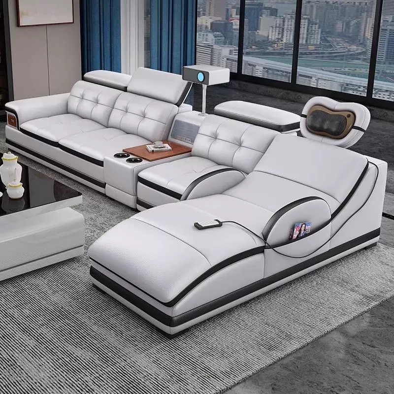 Cowhide electric massage Genuine Leather Sofa