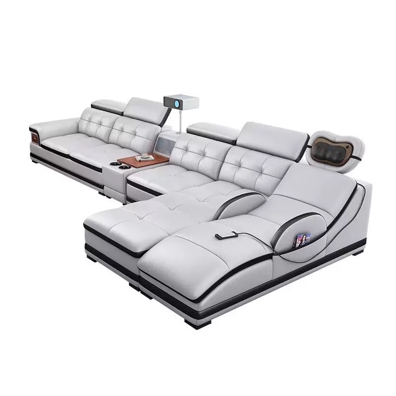 Cowhide electric massage Genuine Leather Sofa - Image 2