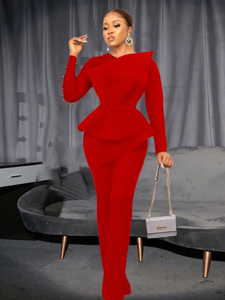 V neck solid Jumpsuit - Image 3