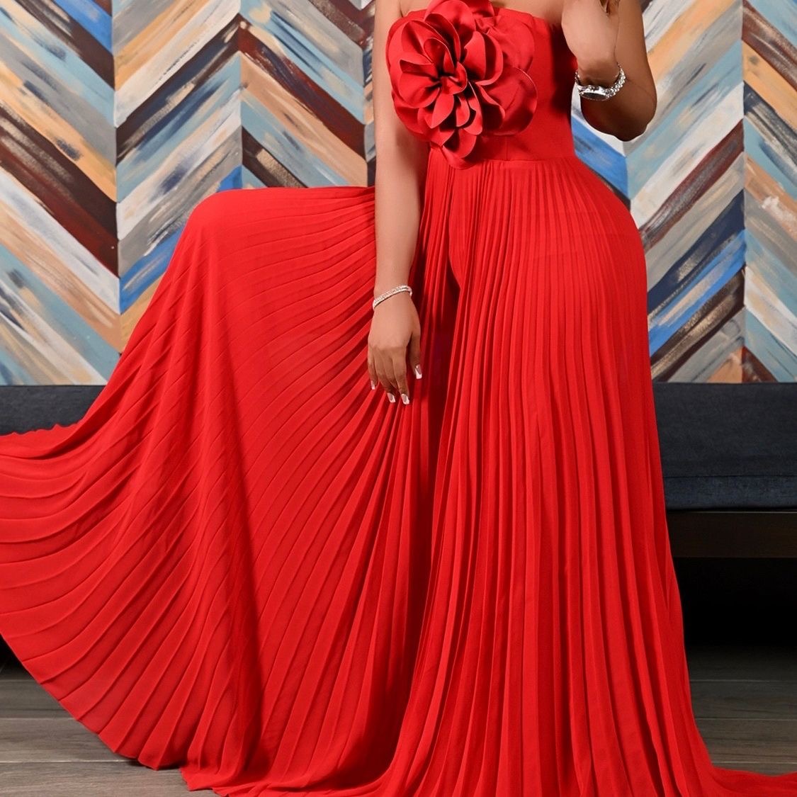 Hanging 3 dimensional flower wide leg Jumpsuit - Image 2