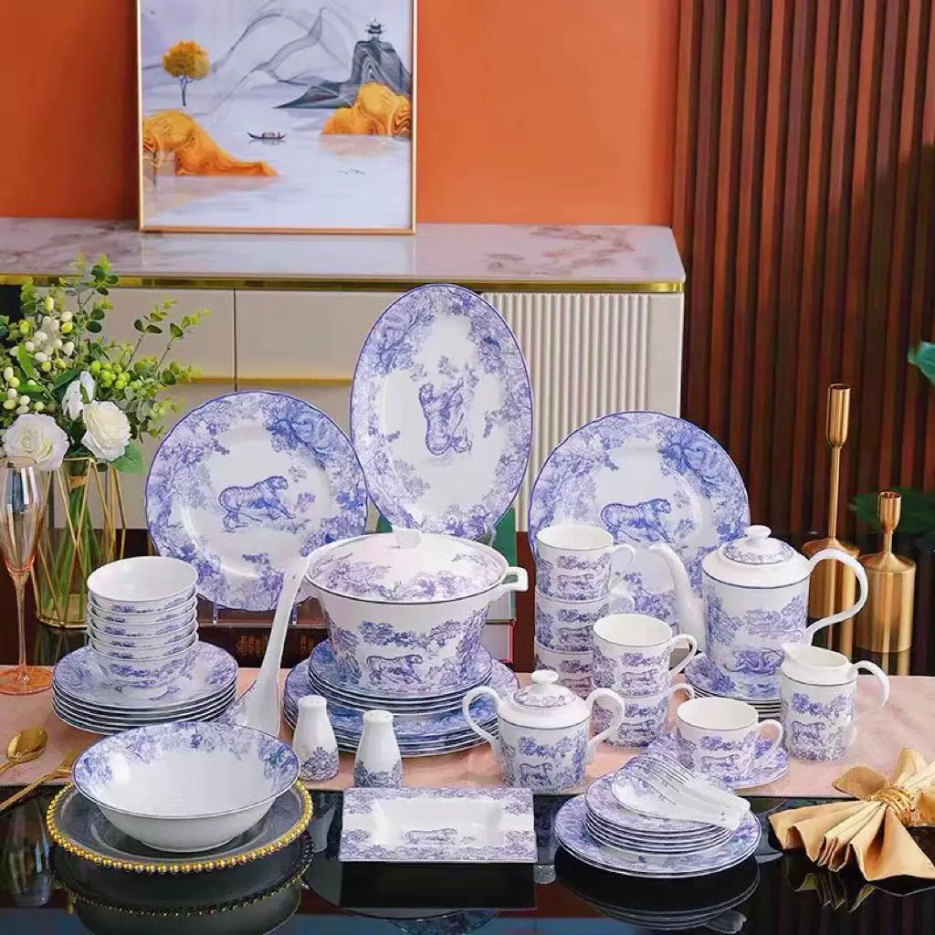 Exquisite red bone Tableware - Image 2