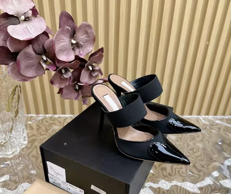 Heart shaped Genuine Leather Mesh Stiletto Heels