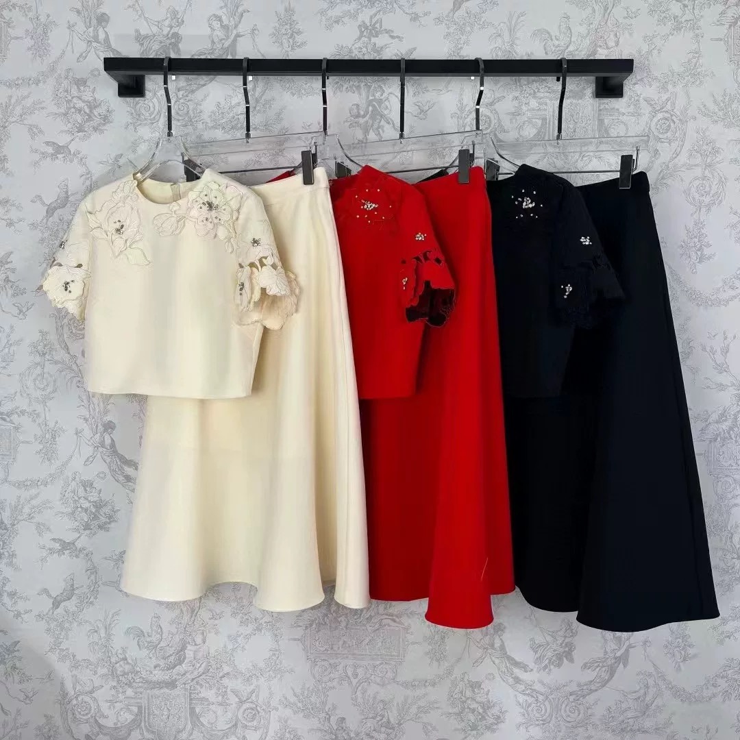 Top with Heavy Embroidery & Rhinestones +Full Skirt - Image 2