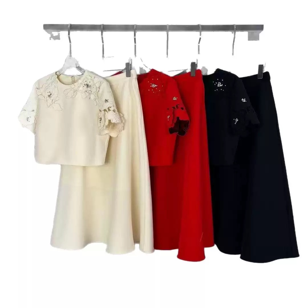 Top with Heavy Embroidery & Rhinestones +Full Skirt - Image 3