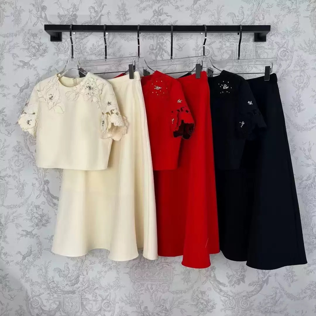 Top with Heavy Embroidery & Rhinestones +Full Skirt