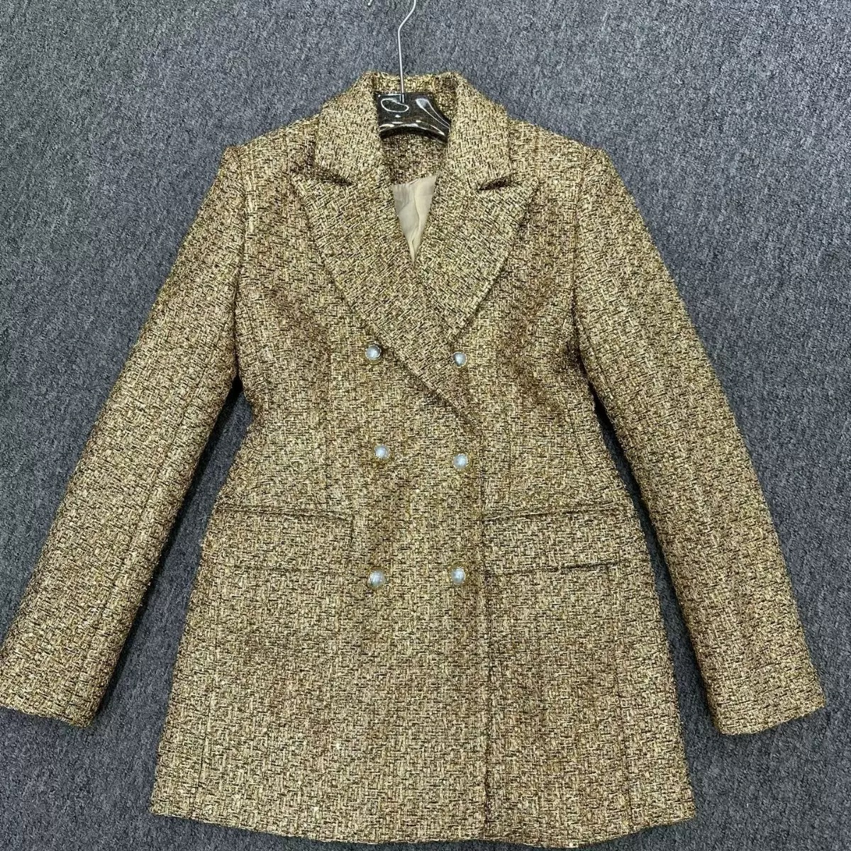Winter High-end suit jacket tweed double-layer textured suit Jacket - Image 3