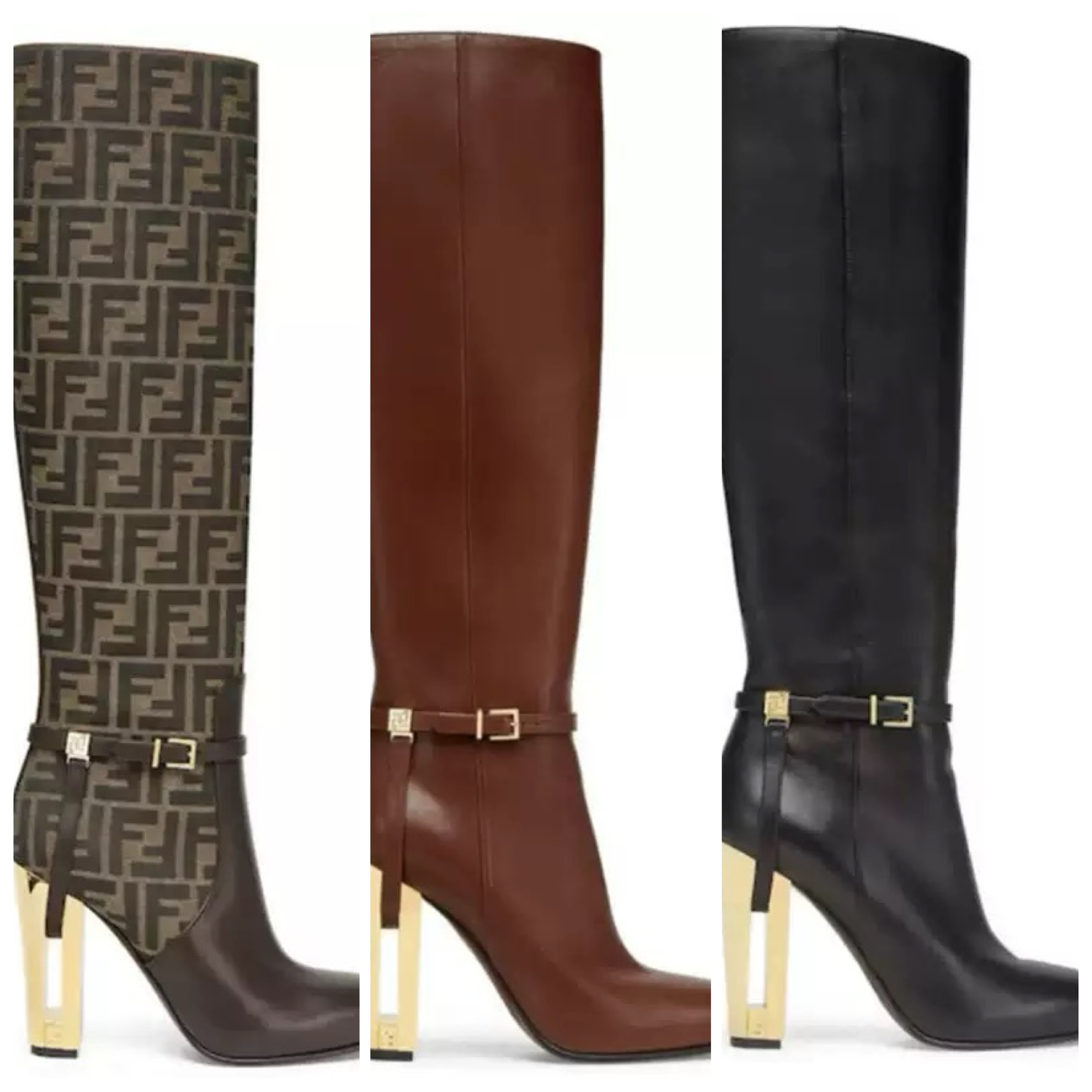 Round toe Metal high- heeled leather shoes with buckle - Image 3