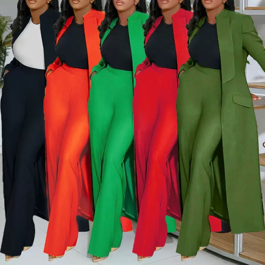 Women lapel long two-piece suit - Image 3