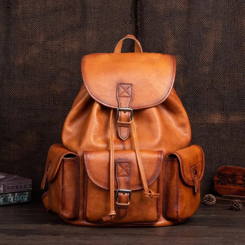 High -end retro cowhide backpack - Image 2