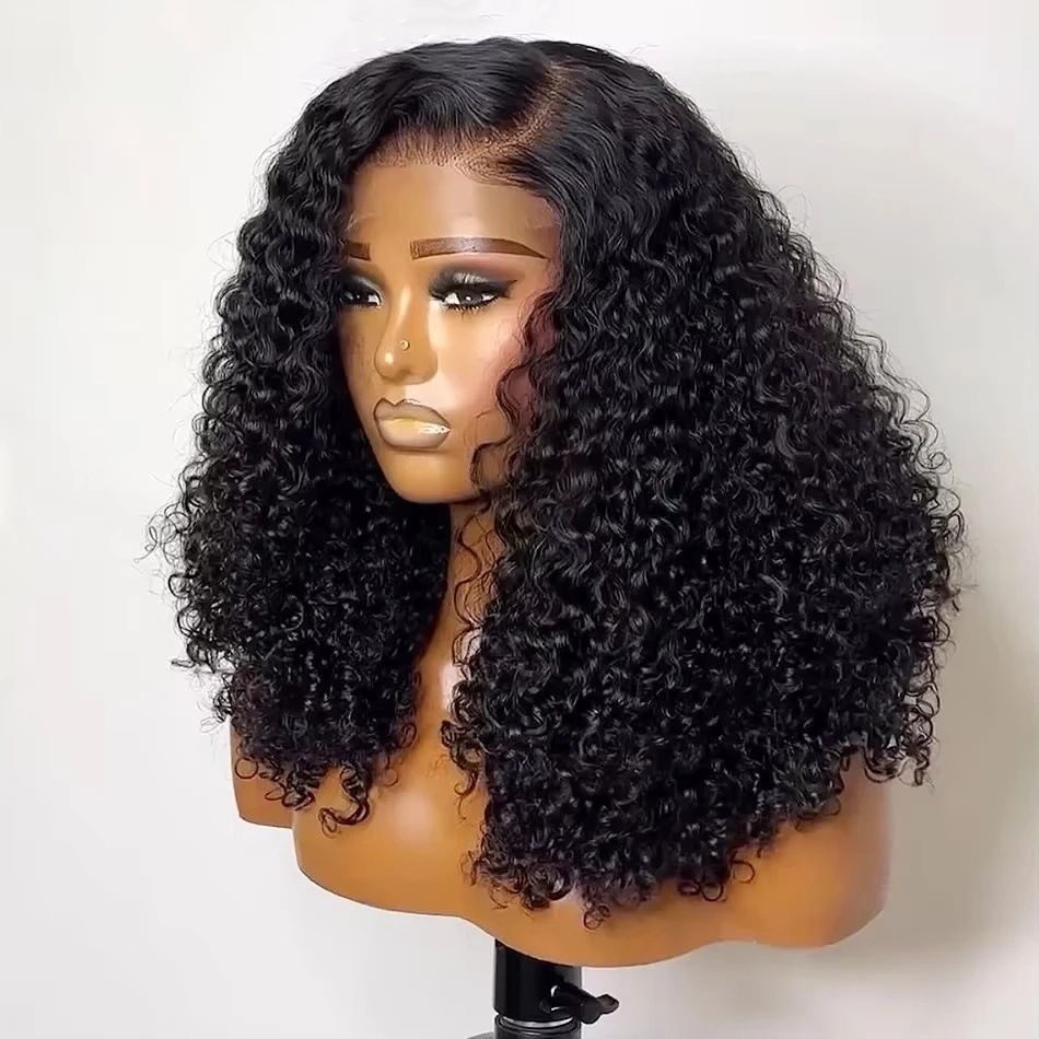 12A Double Drawn Human hair 4*4 Lace Curly Wig 300% density