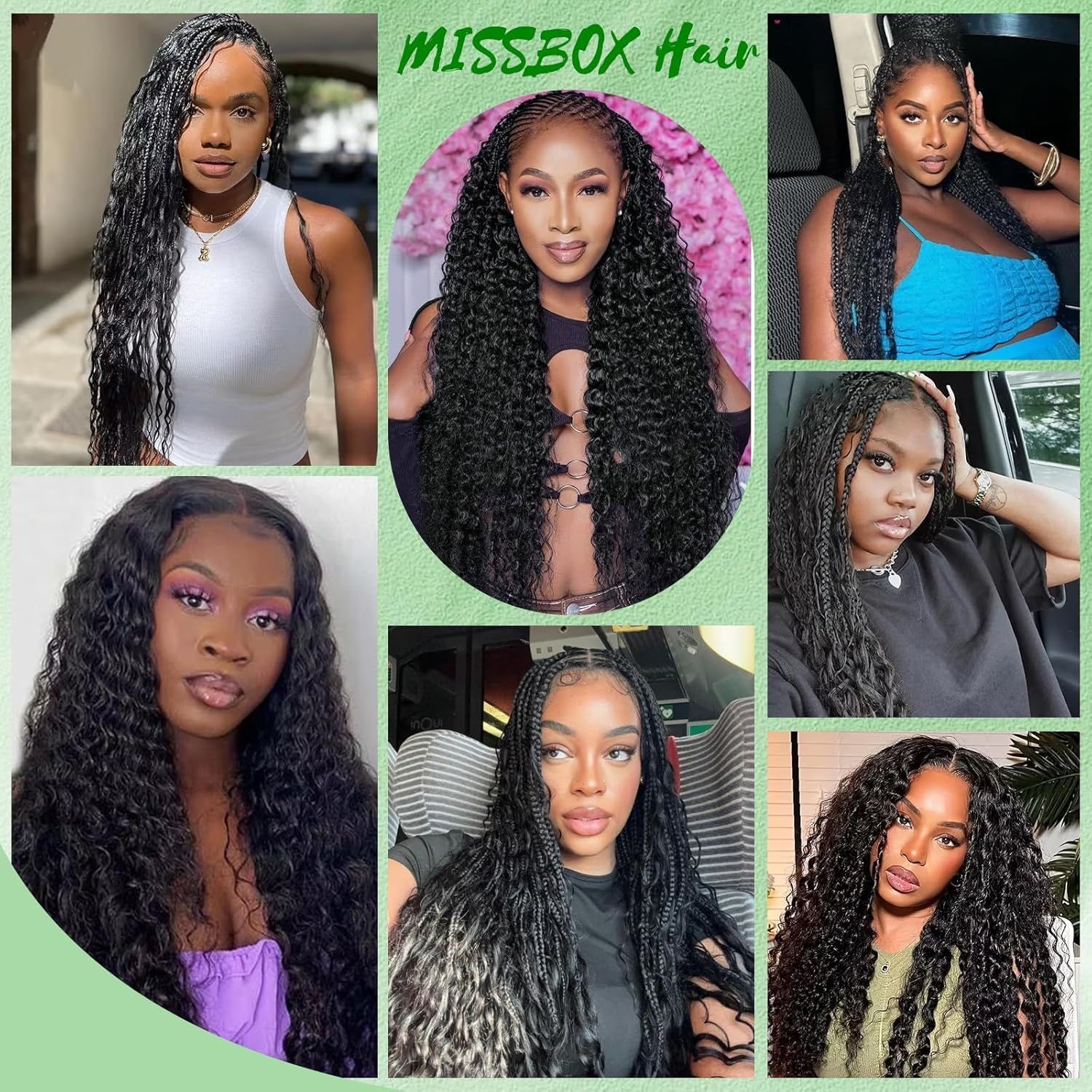 50g Deep Wave Bulk Human Hair Crotchet Braids - Image 3