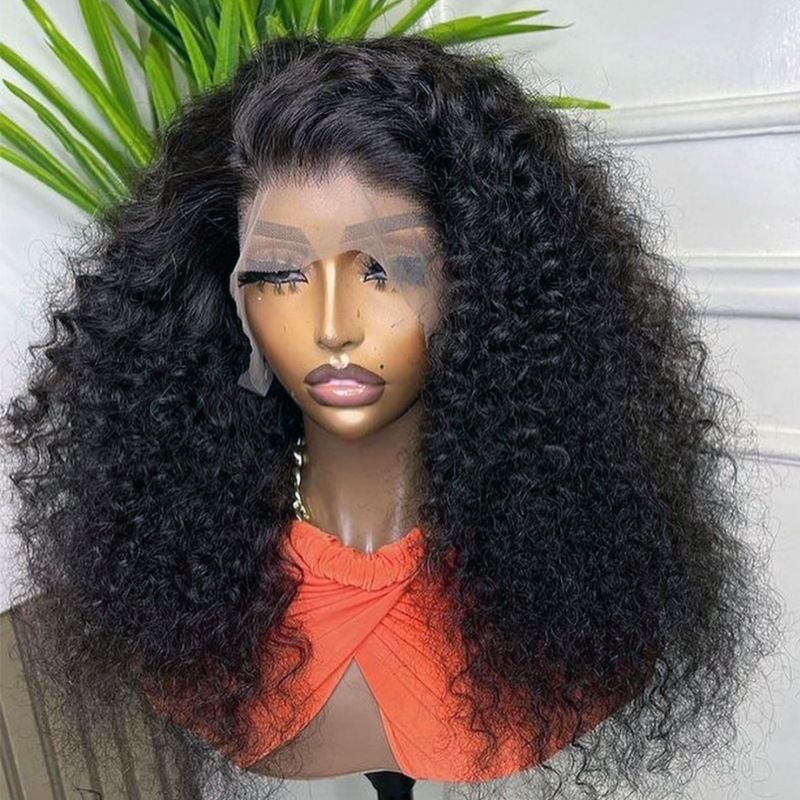 12 Grade 13*4 frontal double drawn 300% density curly wig