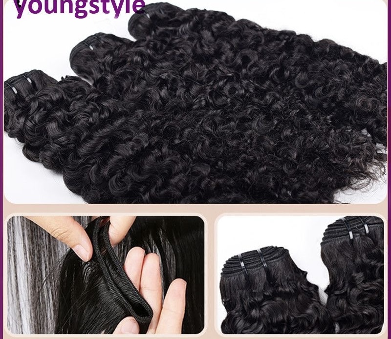 12 A Burmese curly double drawn Vietnamese human hair weft - Image 3