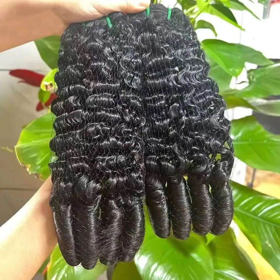 10A Burmese curly virgin human hair Brazilian hair Bundles - Image 3