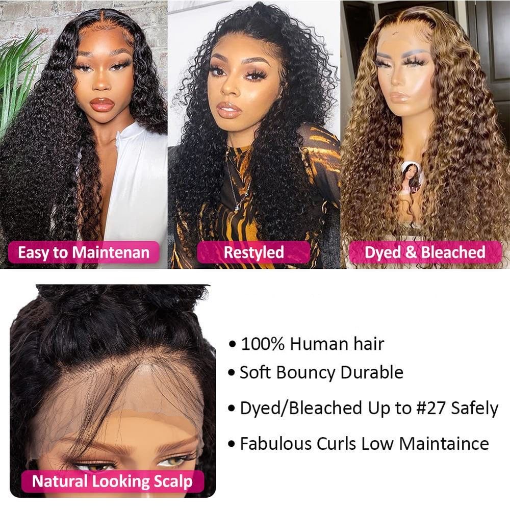 13*4 Curly human hair lace front wigs - Image 3