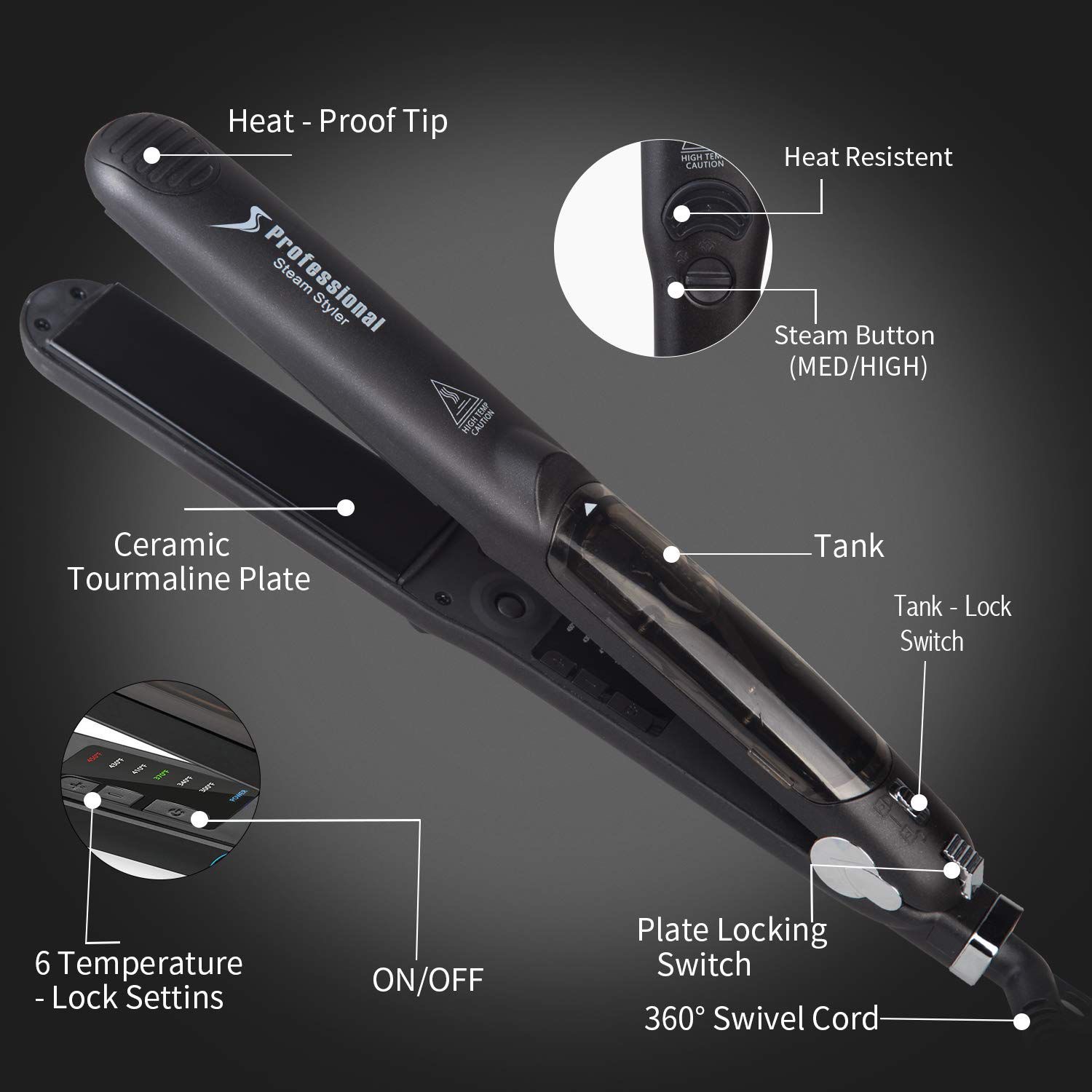 Straightener steam 2 in 1 professional - Image 3