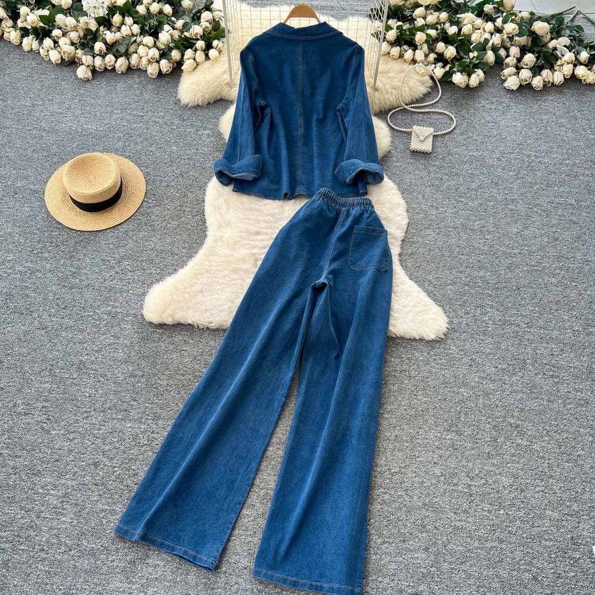 Women’s two piece jean set - Image 2