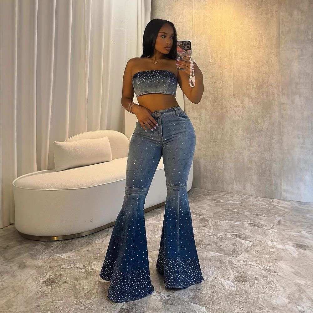 Women’s two piece jean set - Image 2