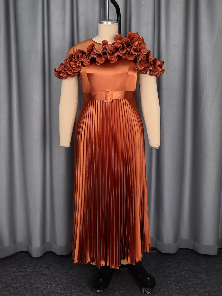 Mesh Patchwork ruffle dress - Image 3