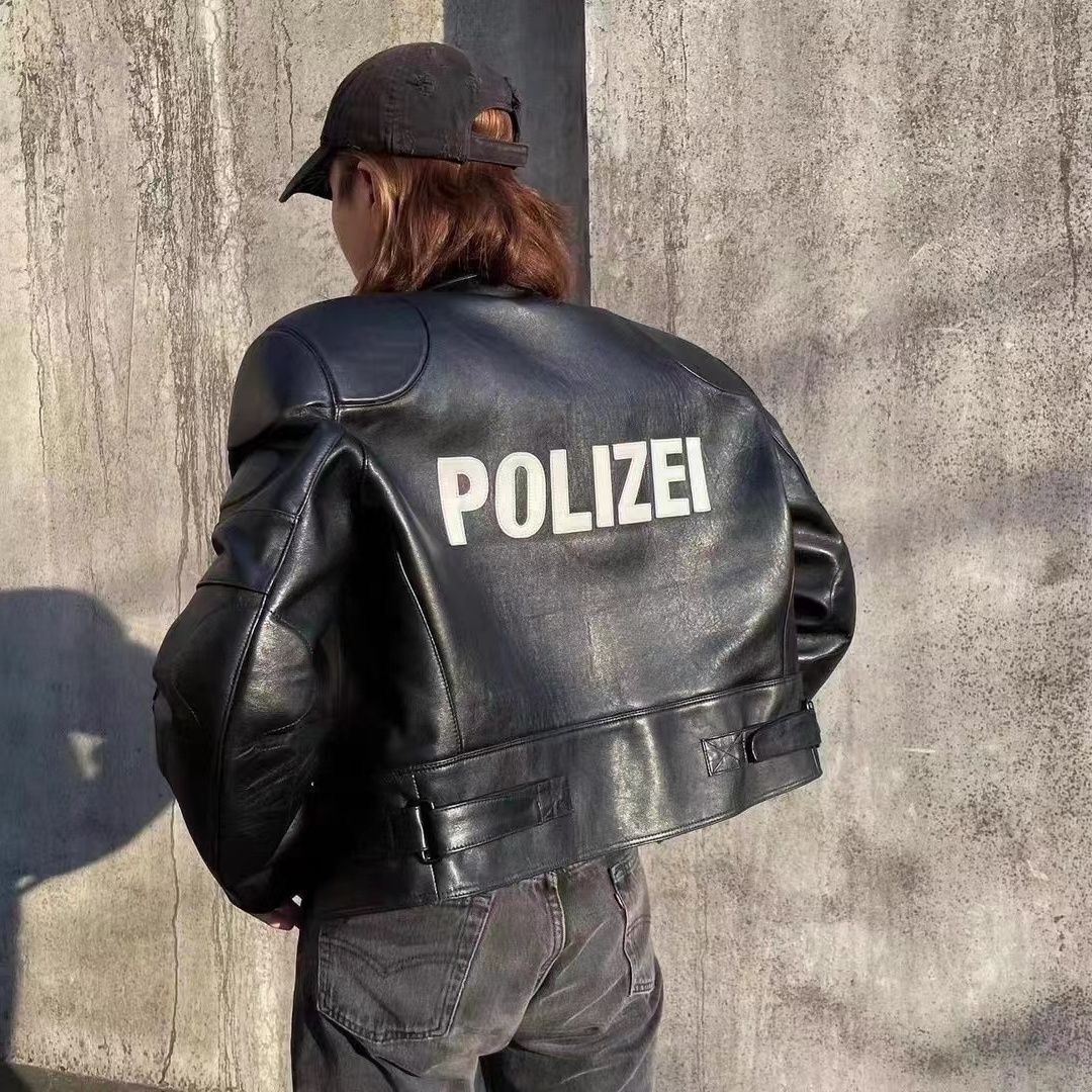 Motorcycle short Jacket ,slim Fit Leather Jacket unisex - Image 2