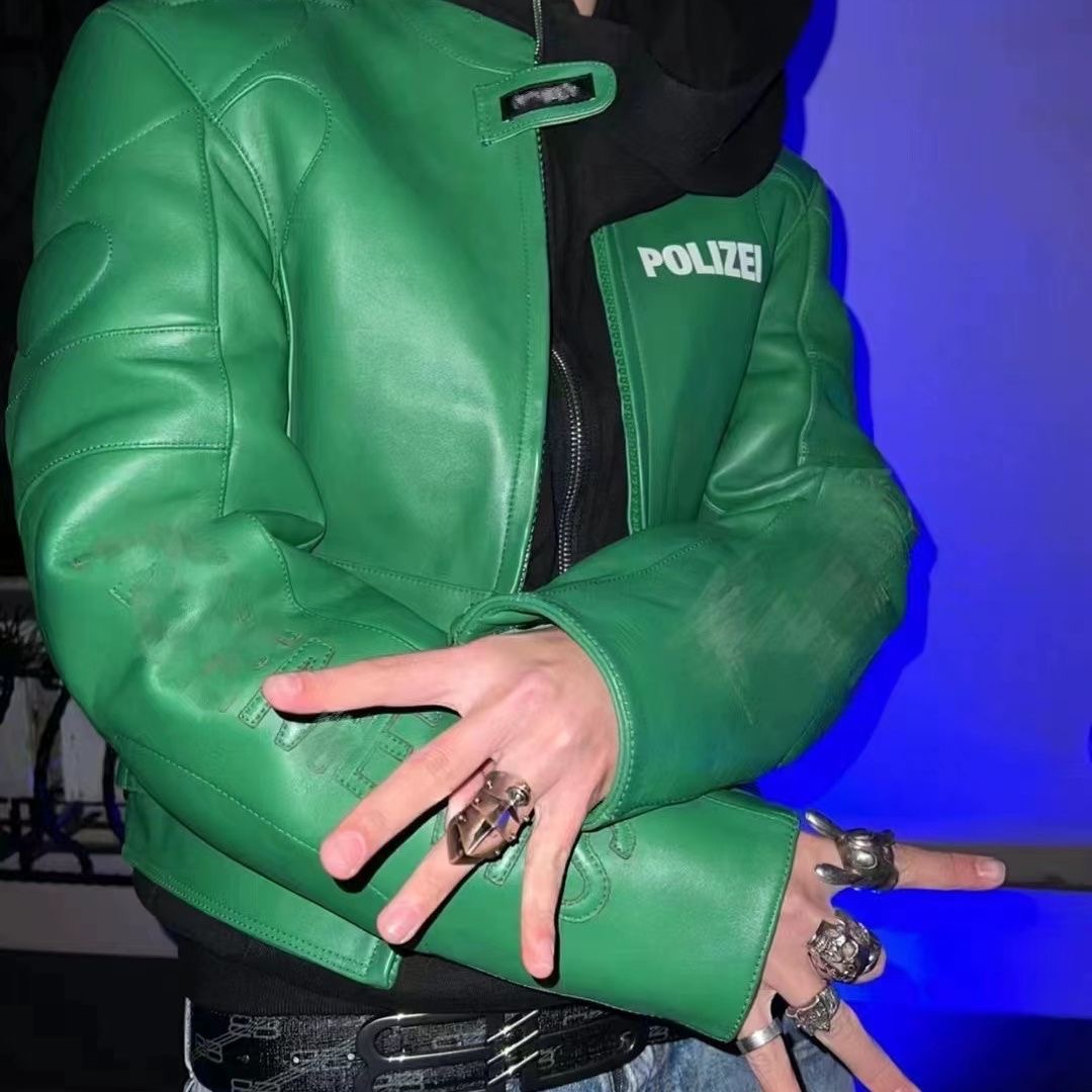 Motorcycle short Jacket ,slim Fit Leather Jacket unisex