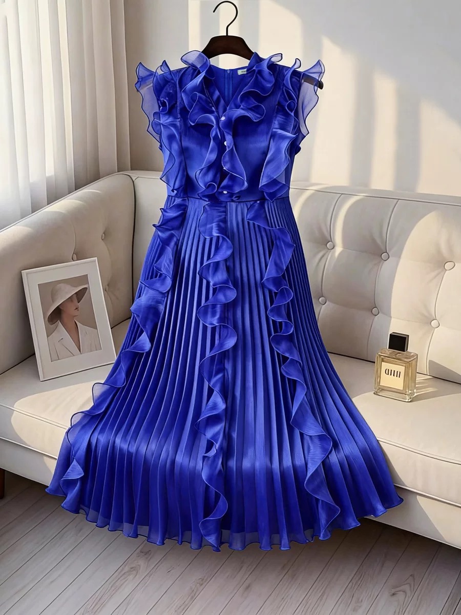 Organza Pleated Dress - Image 3