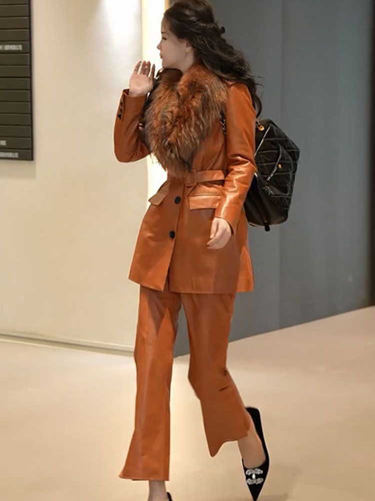 Woman’s Two Piece Leather