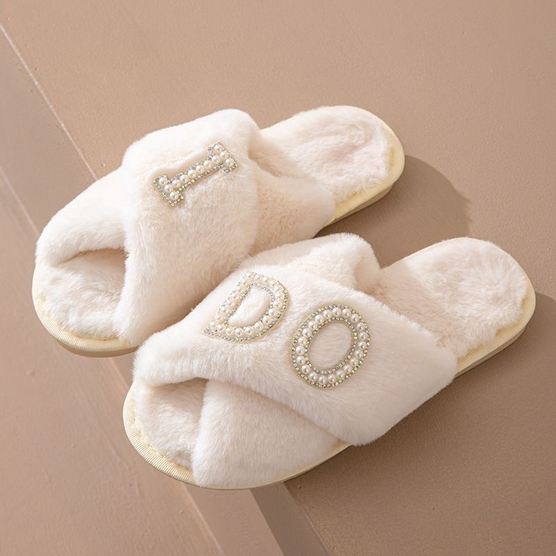 Bride Fur Slippers (Mrs A-Z) - Image 2