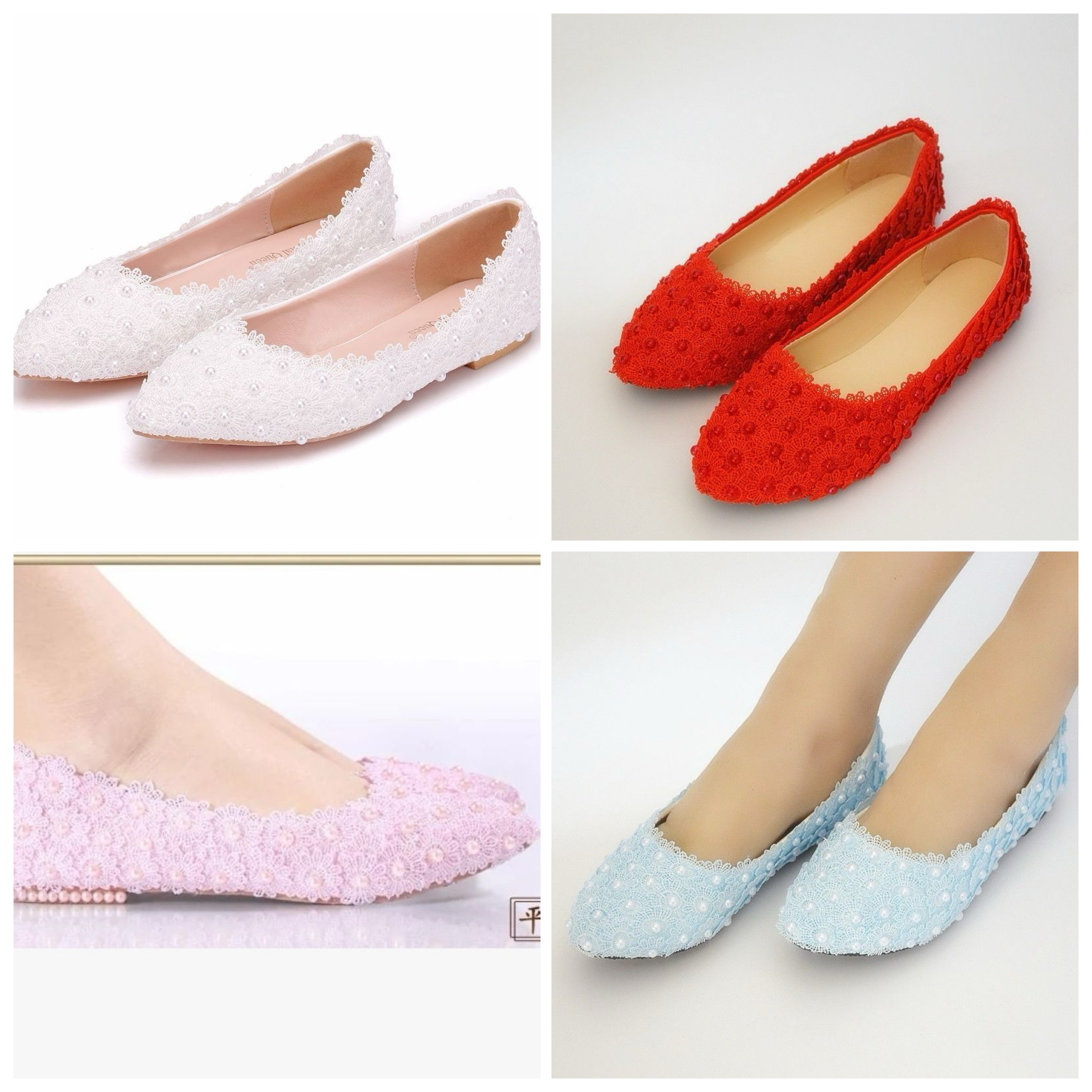 Bridal flat lace wedding shoes - Image 3