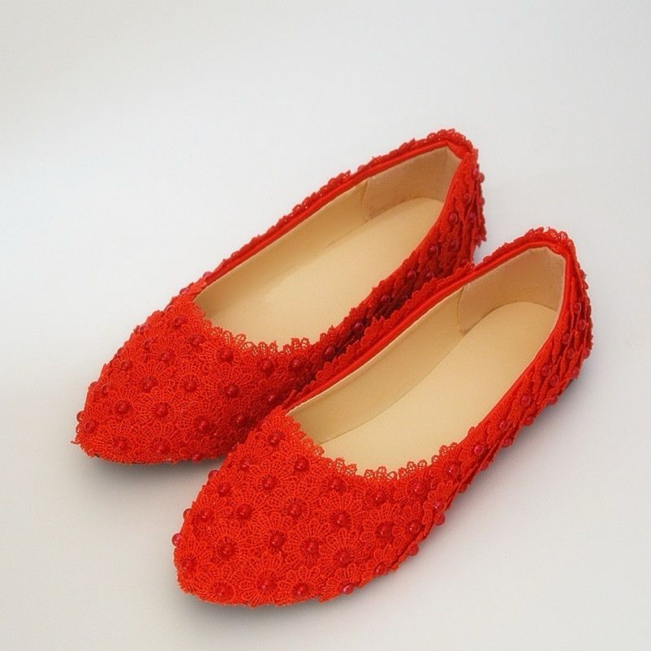 Bridal flat lace wedding shoes - Image 2