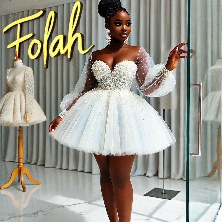 short Pearl Birthday ,Wedding ,Prom Dress