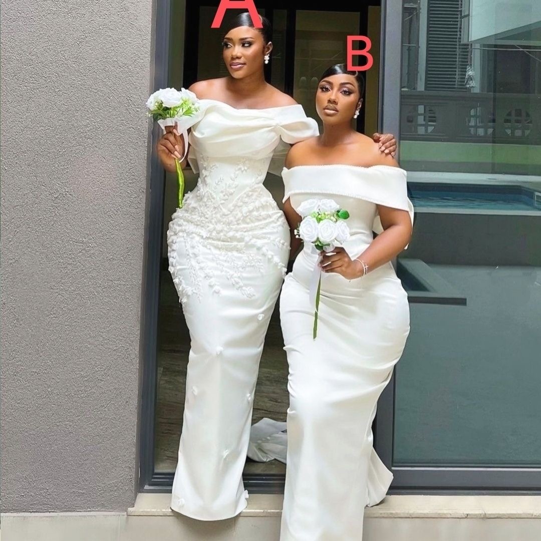 Off shoulder maid of honor Bridesmaids prom party Dress