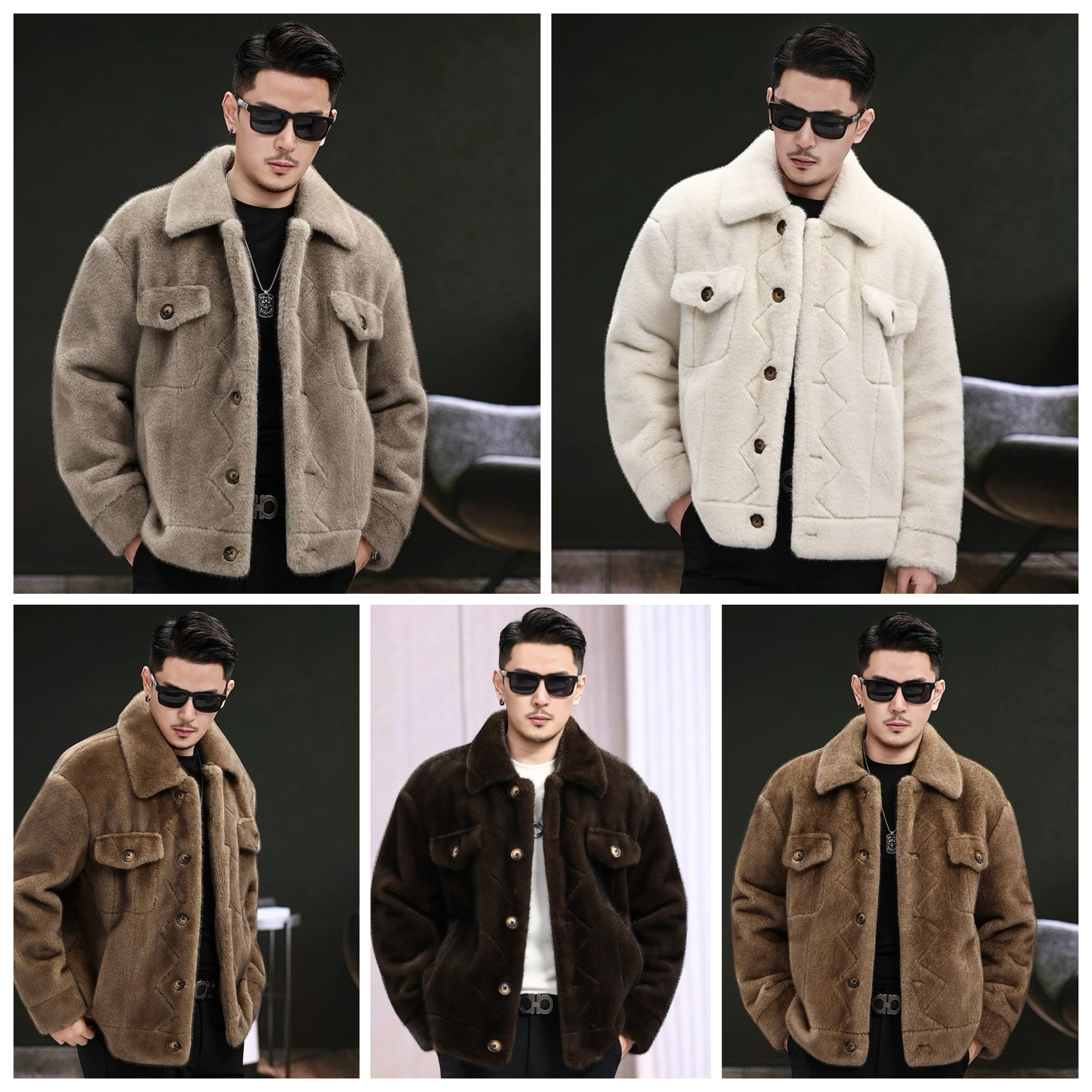 New shearling Double collar Man’s coat - Image 3