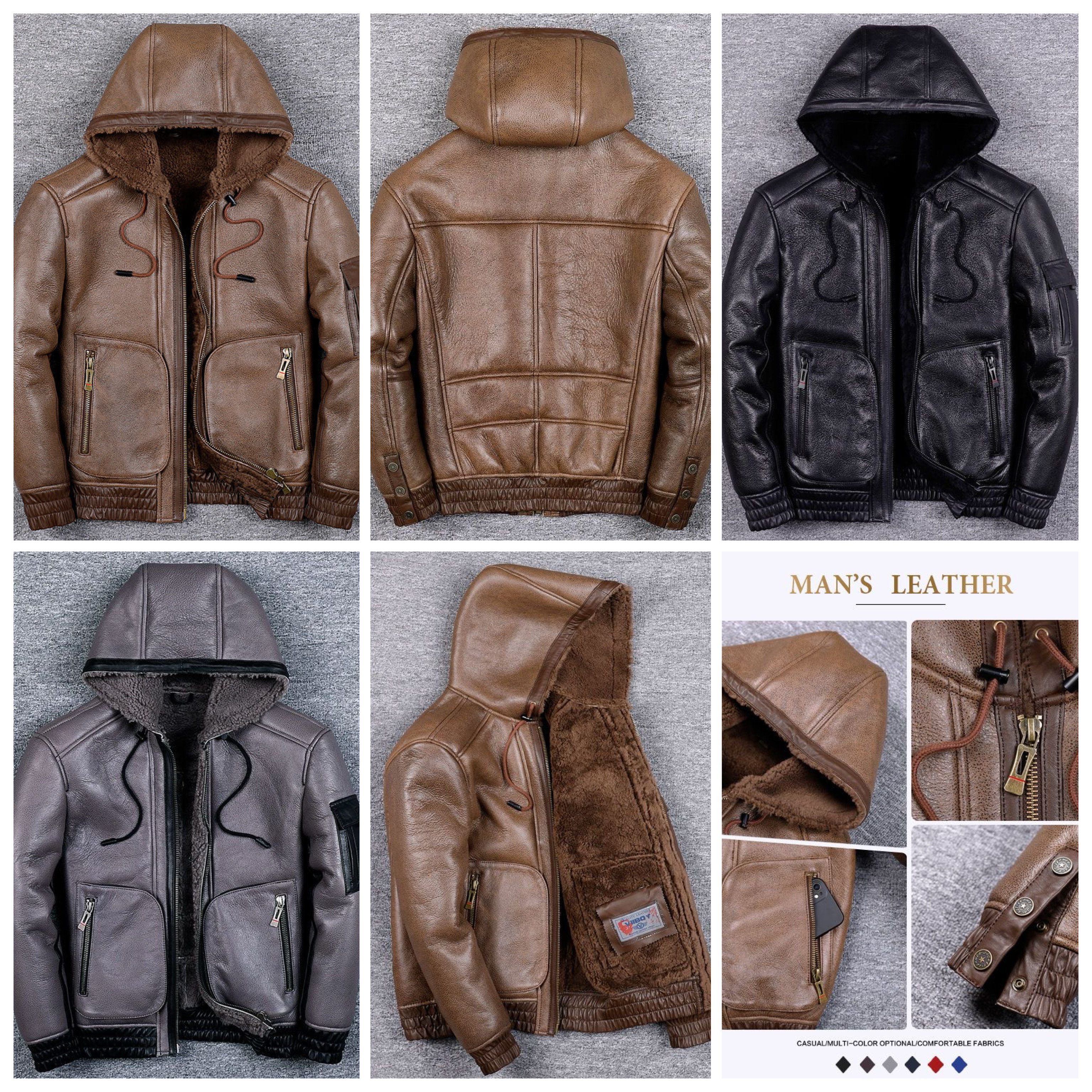 Genuine Man leather Jacket - Image 3