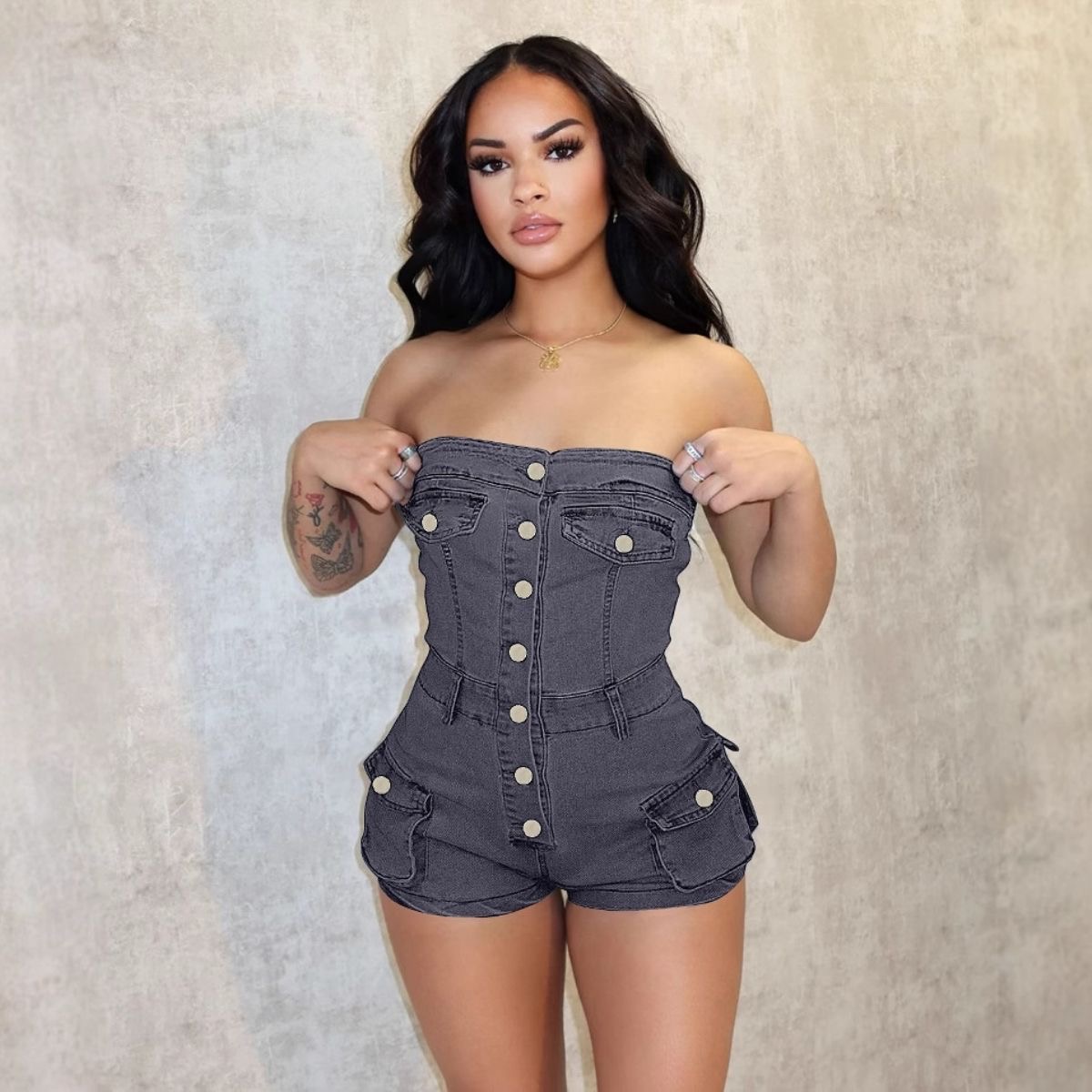 Strapless Elastic Denim Jean - Image 3