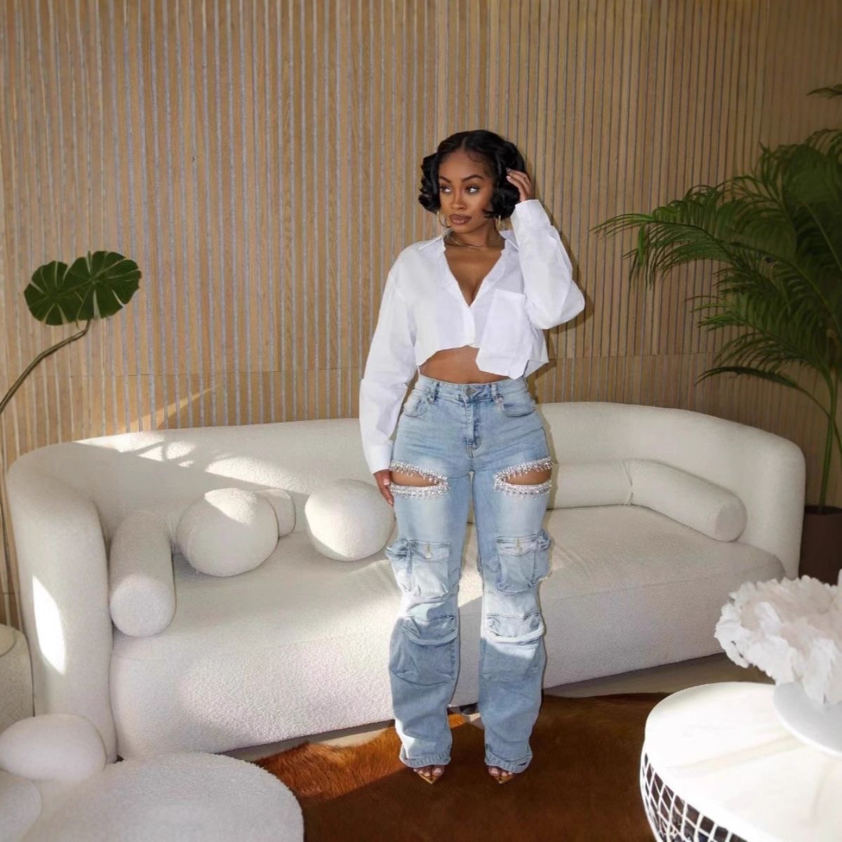 Multiple pockets Jeans - Image 2