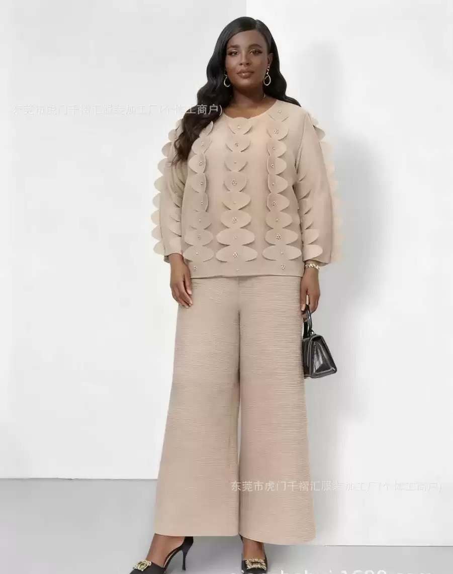 Creased Miyaki two-Piece set